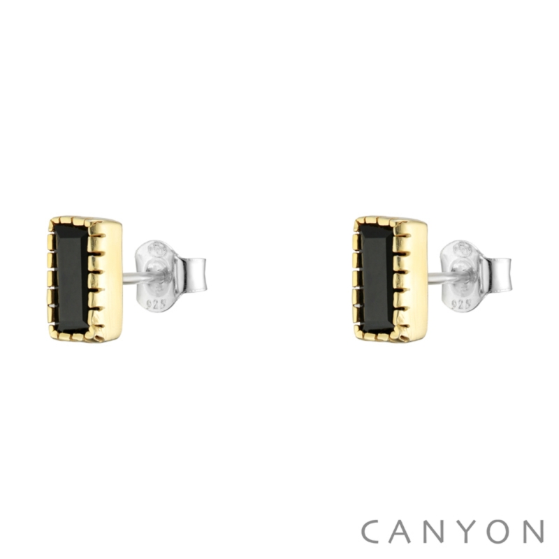 Boucles d'oreille Rectangle noir