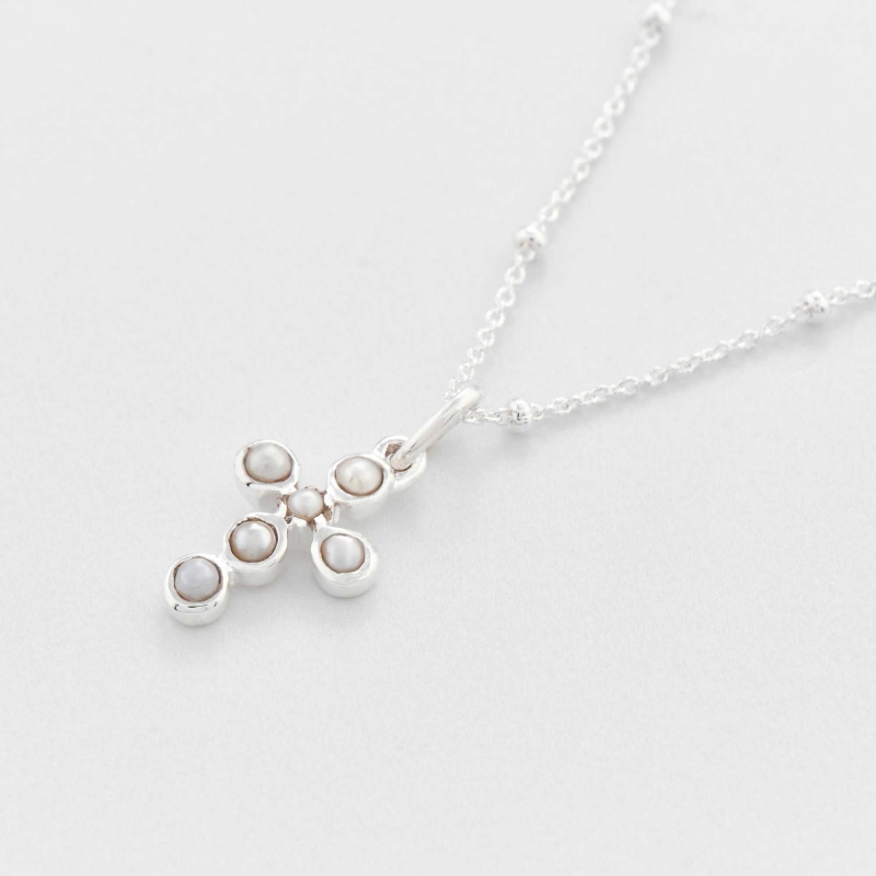 Collier Croix Perles