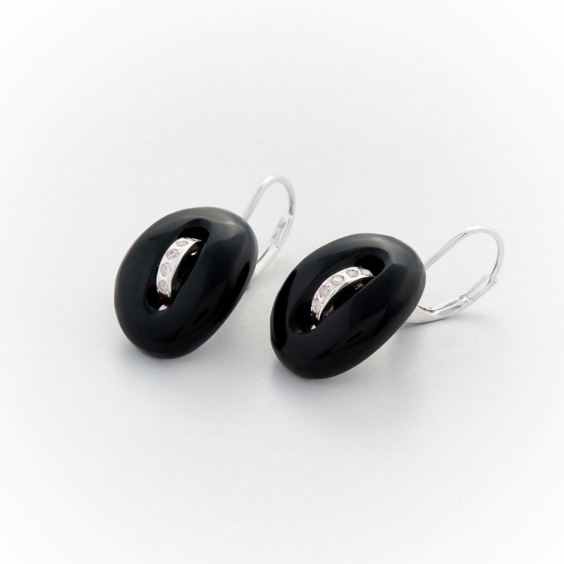 Boucles d'oreilles Black Shiny